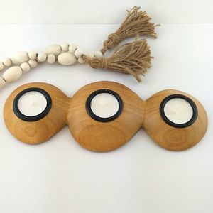 Three wic wood candle holder ( tealights)